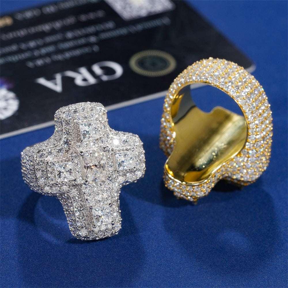 Men’s D-Color VVS Moissanite Ring | S925 Silver Full Iced Out Hip Hop Jewelry - CaratixJewelry