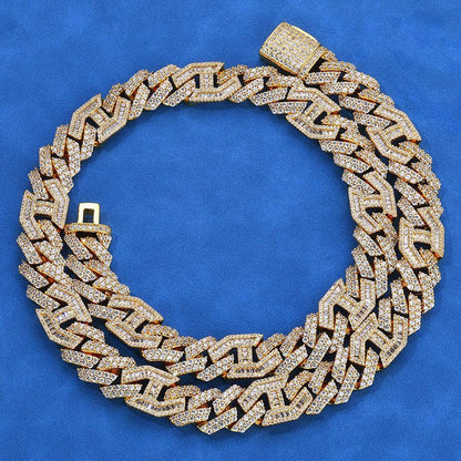 15mm Iced Out Cuban Chain Zircon Hip Hop Jewelry Necklace - CaratixJewelry