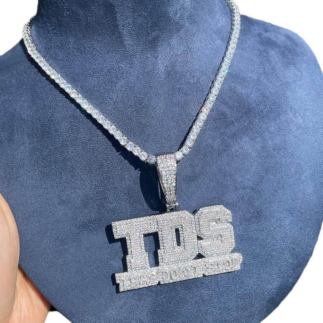 Iced Out "TDS" Letter Pendant | Men's "The Dirty South" Acronym Necklace | Premium Copper CZ Squad Jewelry | Custom Block Letter Bling | Caratix - CaratixJewelry