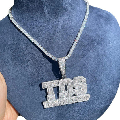 Iced Out "TDS" Letter Pendant | Men's "The Dirty South" Acronym Necklace | Premium Copper CZ Squad Jewelry | Custom Block Letter Bling | Caratix - CaratixJewelry