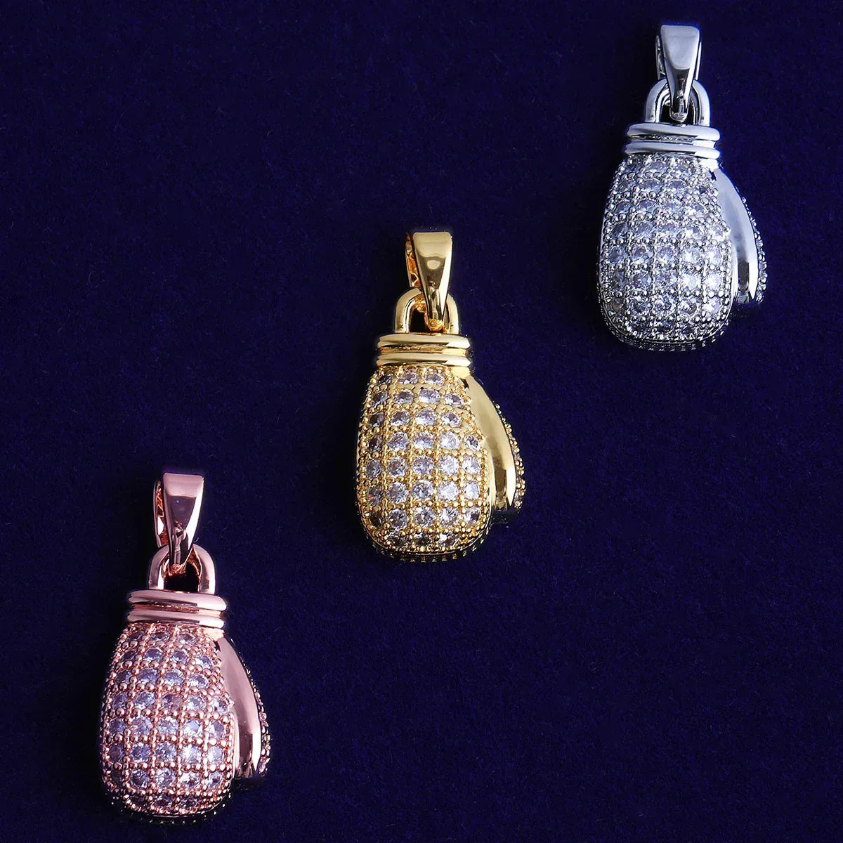 Iced Out Power Fist Pendant | Men's Real Copper CZ Strength Necklace - CaratixJewelry