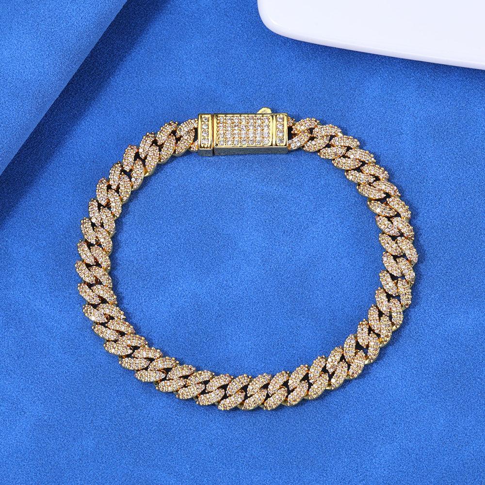 Custom 7mm Double Row Bubble Bracelet Zircon Hip Hop Jewelry for Men | Caratix Jewelry - CaratixJewelry
