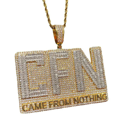 Men's "Come From Nothing" Necklace | Premium Copper CZ Motivation Jewelry - CaratixJewelry