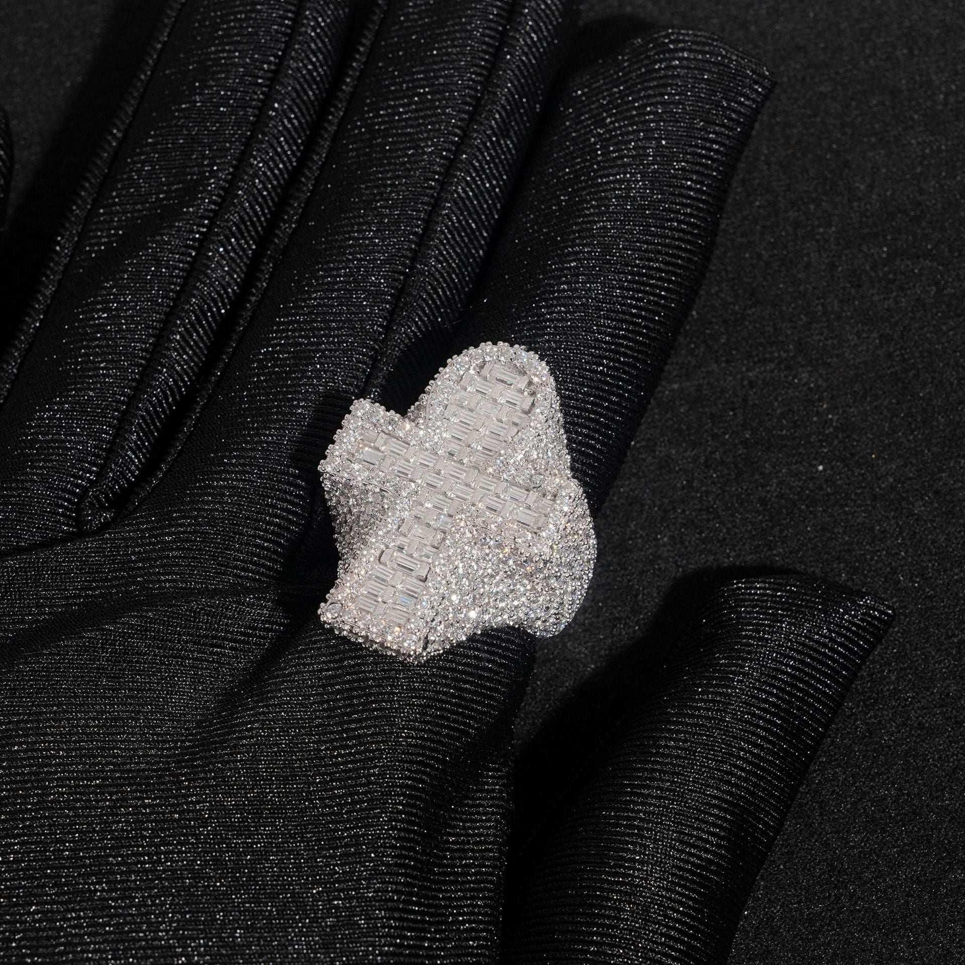 Moissanite Cross Men’s Ring | S925 Silver Iced Out Hip Hop Fashion Jewelry - CaratixJewelry