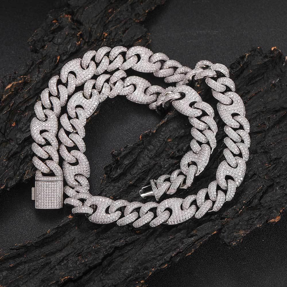 15mm 3:1 Pig Nose Bubble Cuban Chain Zircon Hip Hop Necklace for Men | Caratix Jewelry - CaratixJewelry
