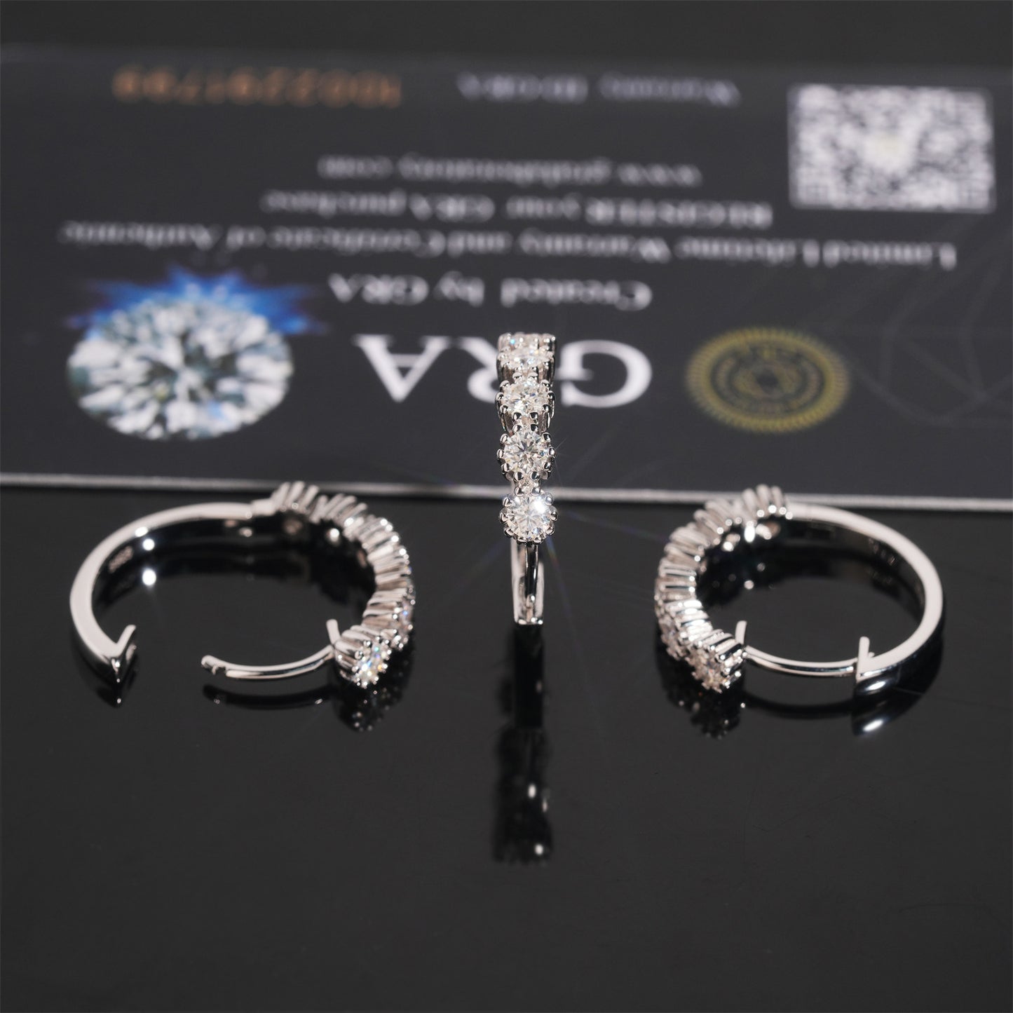 Medium Moissanite Hoop Earrings S925 Silver | 25mm D VVS1 Iced Out Hoops | Caratix
