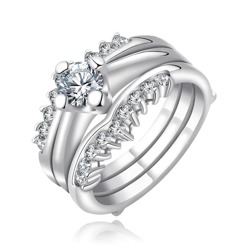 Detachable Interlocking Hip Hop Ring | 3-in-1 Combo Zirconia Band | Caratix