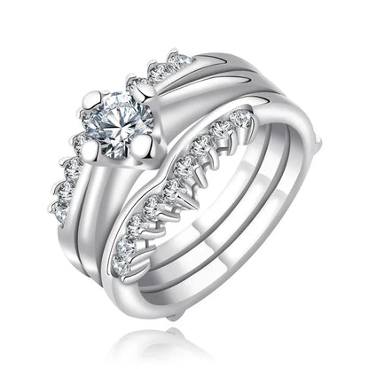 Detachable Interlocking Hip Hop Ring | 3-in-1 Combo Zirconia Band | Caratix