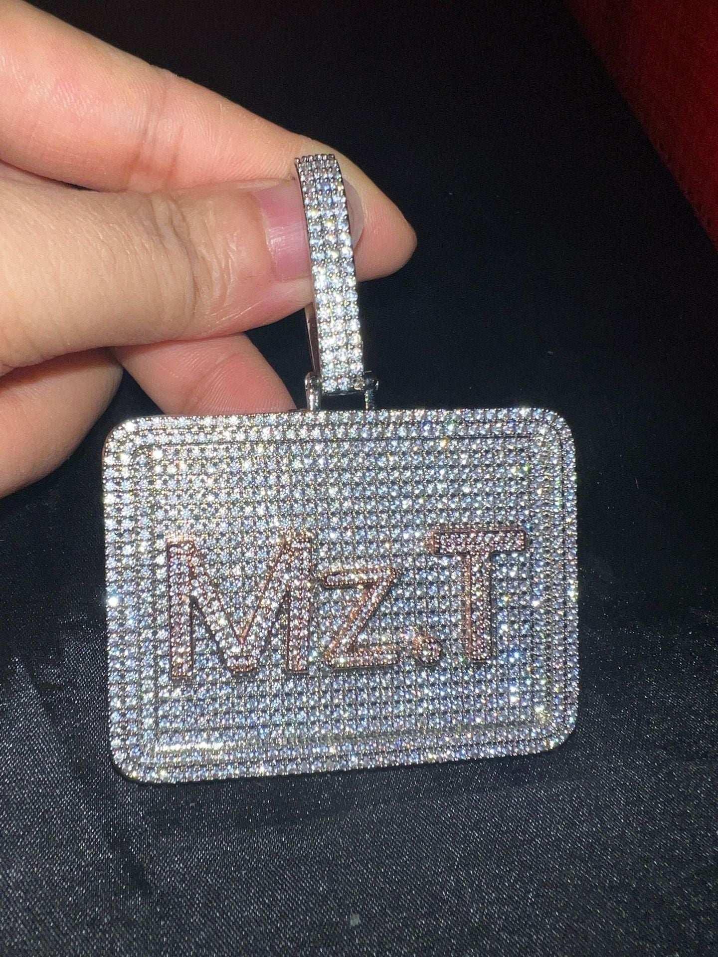 Iced Out Block Letter Pendant | DIY CZ Name Necklace Hip Hop Fashion Jewelry - CaratixJewelry