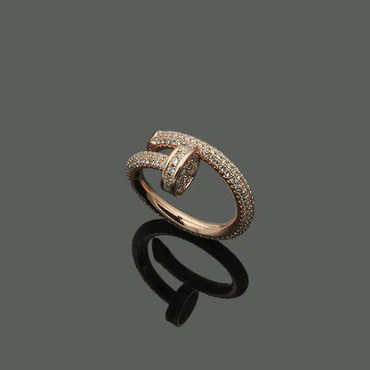 Luxury Iced Out Nail Ring Set | Heavyweight Full Pave Spike Band | Caratix