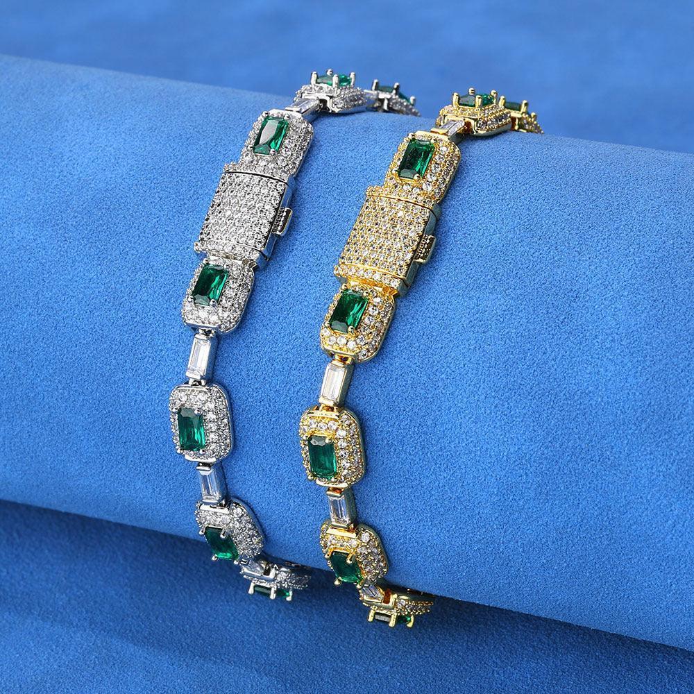 Colorful Gemstone Iced Out Zircon Rapper Chain Jewelry | Caratix Jewelry - CaratixJewelry
