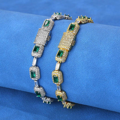 Colorful Gemstone Iced Out Zircon Rapper Chain Jewelry | Caratix Jewelry - CaratixJewelry