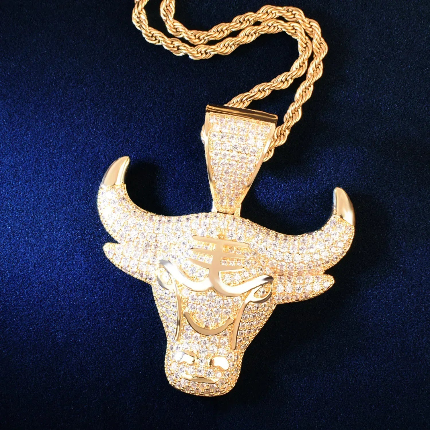 3D Bull Zodiac Pendant Necklace | CZ Iced Out Hip Hop Streetwear Jewelry - CaratixJewelry