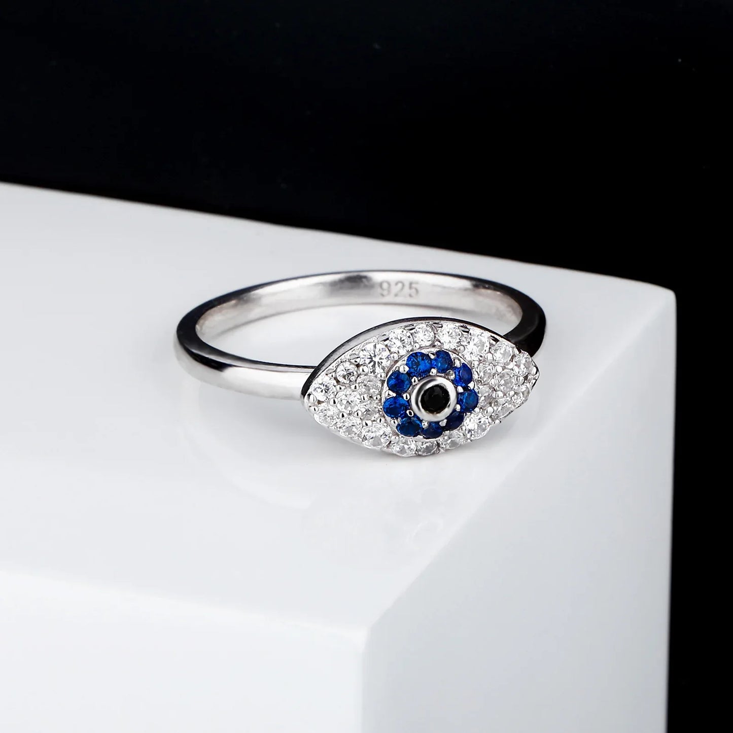S925 Sterling Silver All-Seeing Eye Ring | Iced Out Hip Hop Band | Caratix