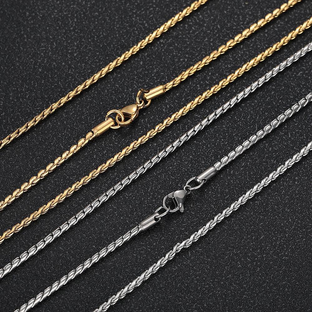 Stainless Steel Snake Chain Minimal Rapper Chain Necklace for Men | Caratix Jewelry - CaratixJewelry