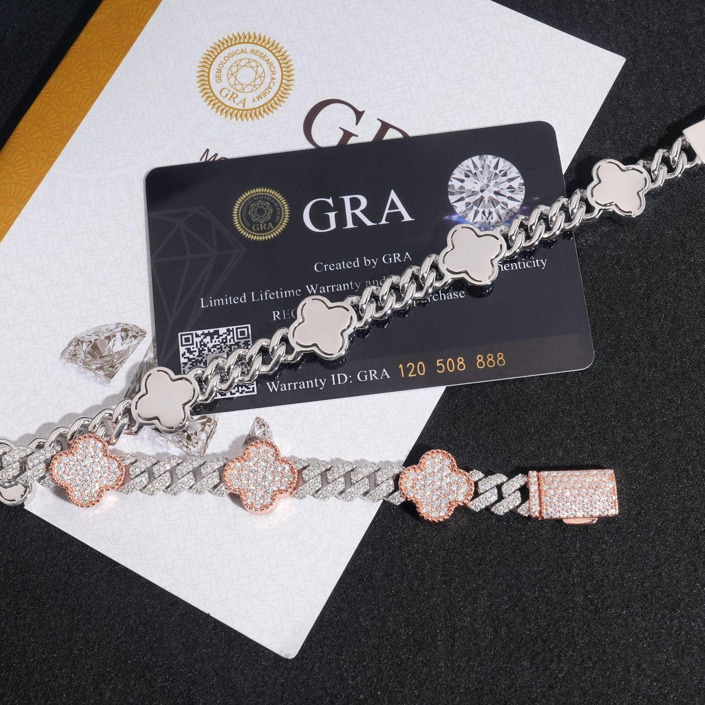 8mm Moissanite Charm Cuban Link Bracelet | S925 Silver Hip Hop Jewelry - CaratixJewelry