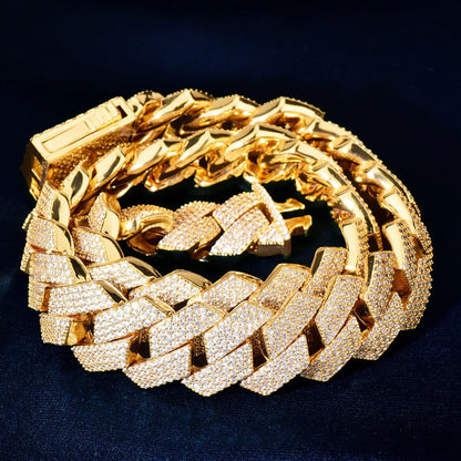 20mm Iced Out Cuban Chain with Copper Zircon - CaratixJewelry