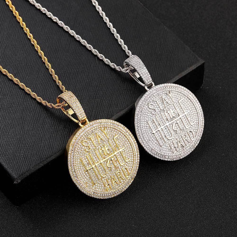 High-Quality Letter Pendant Necklace with Full Zircon Stones for Men | Caratix Jewelry - CaratixJewelry