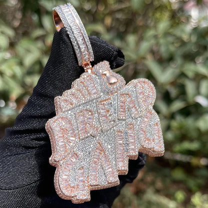 Luxury Women's BREADGANG Pendant Necklace | Hip Hop Iced Out CZ Jewelry | Genuine Copper 18K Gold Plated Bling | Streetwear Gift | Caratix - CaratixJewelry