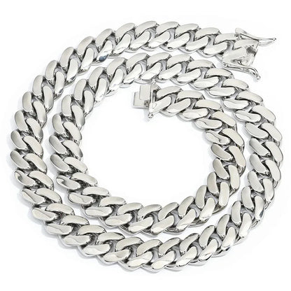 Polished Cuban Link Chain for Men – S925 Sterling Silver Minimalist Luxury Hip Hop Necklace - CaratixJewelry