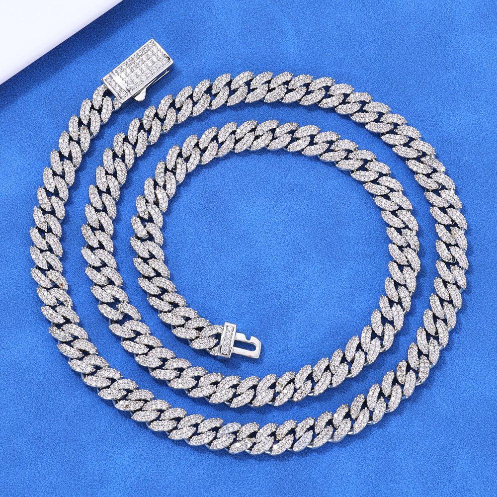 Custom 7mm Double-Row Bubble Cuban Link Necklace - CaratixJewelry