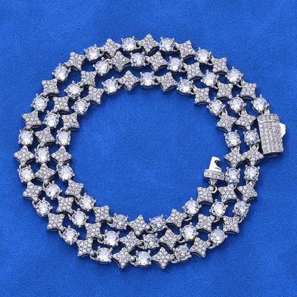 Custom 6mm 18K Gold Moissanite Star Chain | Men's High-End Hip Hop Bling | Caratix - CaratixJewelry