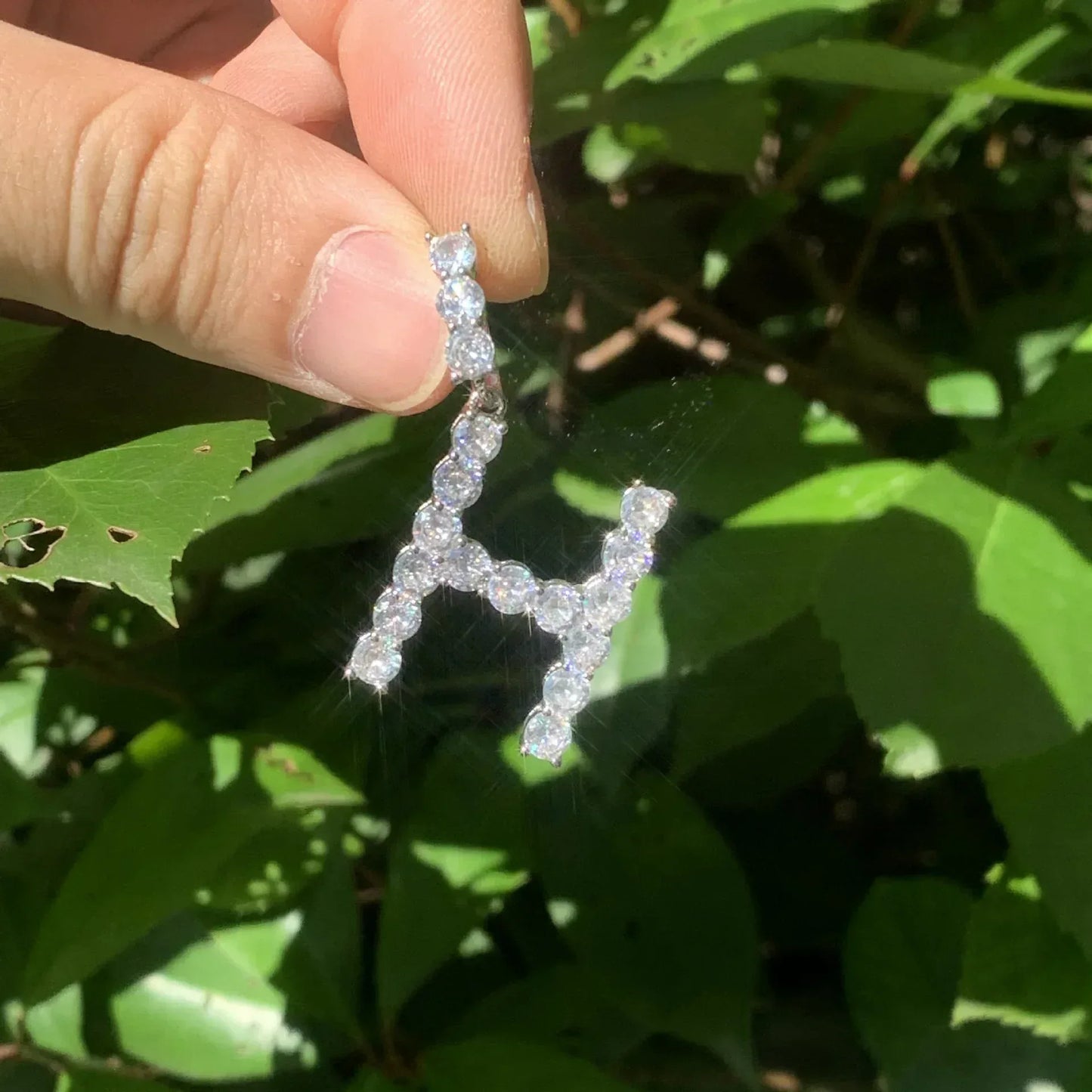 Single Row Letter Pendant | CZ Iced Out Hip Hop DIY Initial Streetwear Necklace - CaratixJewelry