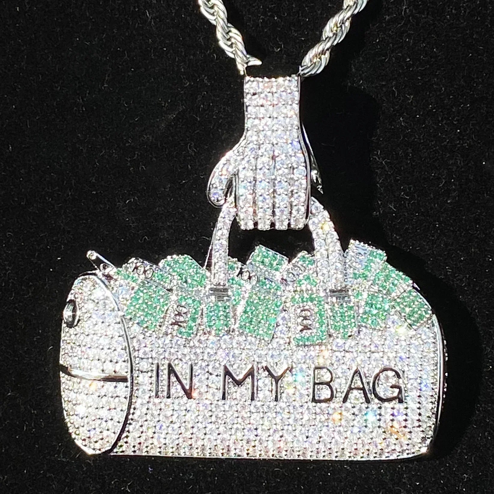 Women's "Secure The Bag" Handbag Necklace | Premium Copper CZ Wealth Jewelry - CaratixJewelry