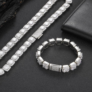 Iced Out Square Chain Zircon Hip Hop Necklace Unisex | Caratix Jewelry - CaratixJewelry