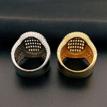 D-Color VVS Step-Cut Moissanite Ring | S925 Silver Unisex Iced Out Hip Hop Jewelry - CaratixJewelry