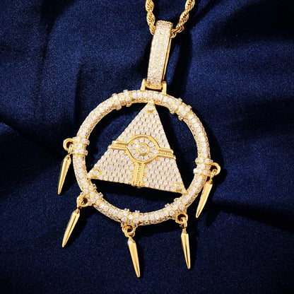 Iced Out Dream Catcher Pendant Necklace – Hip Hop CZ Streetwear Jewelry for Trendsetters - CaratixJewelry