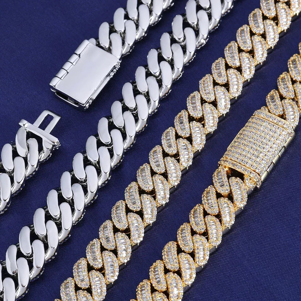 12mm Iced Out Cuban Bracelet T-Cut Zircon Gold Chain Rapper Style - CaratixJewelry