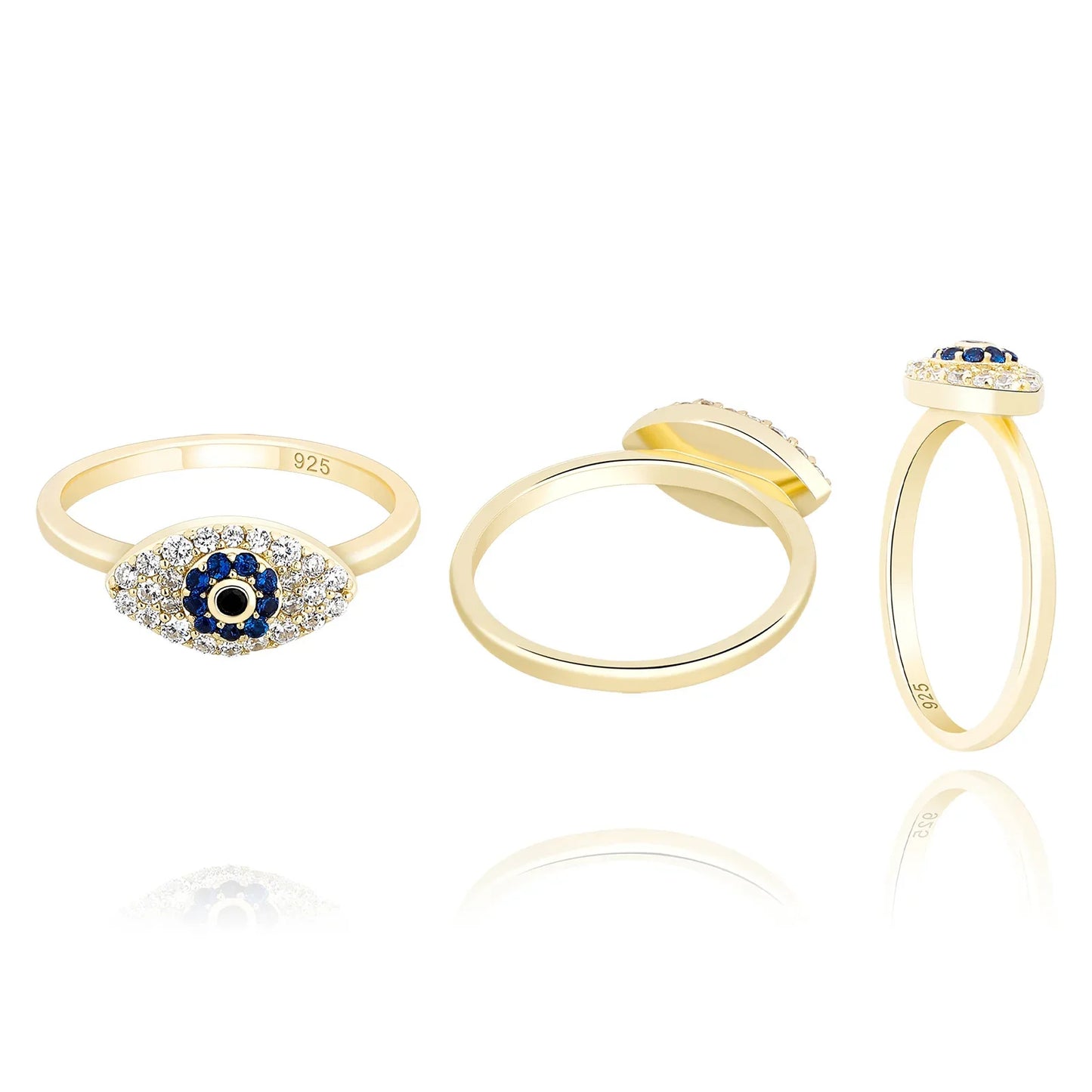 S925 Sterling Silver All-Seeing Eye Ring | Iced Out Hip Hop Band | Caratix