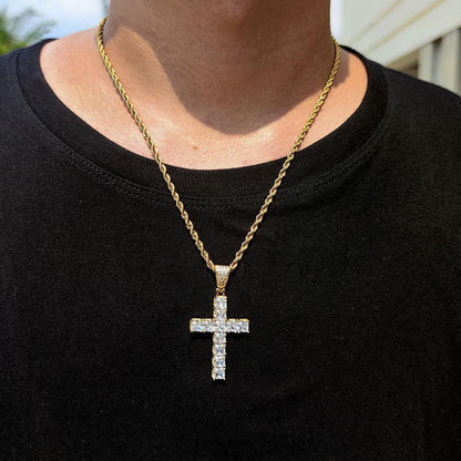 Custom Pendants Square-Cut Iced Cross | Vintage Hip Hop Necklace for Men | Caratix - CaratixJewelry