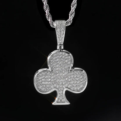 Iced Out Plum Blossom Pendant Necklace Zircon Gold Chain Rapper Style | Caratix Jewelry - CaratixJewelry