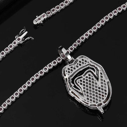 Custom Dollar Mouth & Tongue Pendant Necklace with Micro-Pave Zircon Stones for Men | Caratix Jewelry - CaratixJewelry