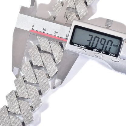 25mm Iced Out Cuban Chain Necklace - CaratixJewelry