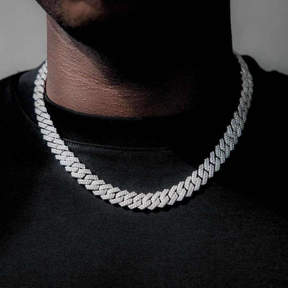 12mm Double Row Cuban Chain Bracelet Zircon - CaratixJewelry