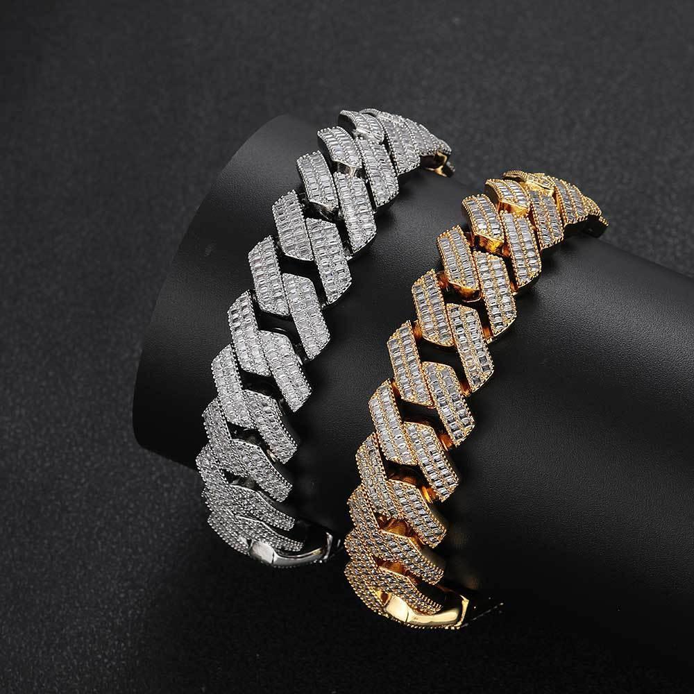 20mm Double Row T-Cut Zircon Cuban Link Bracelet - CaratixJewelry
