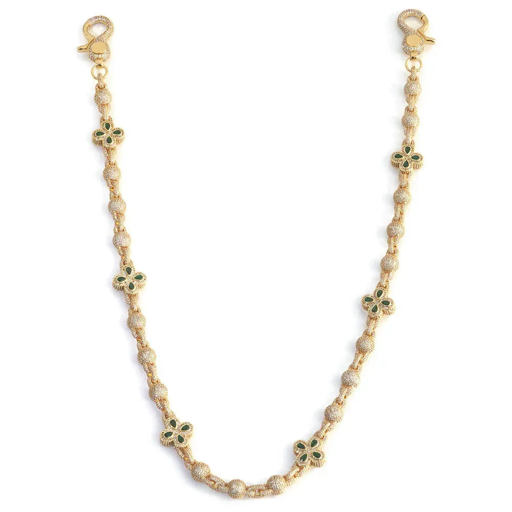 Unisex Full Zircon Clover Ball Chain | Luxury Waist Chain & Pants Link | Iced Out Hip Hop Jewelry | Caratix - CaratixJewelry