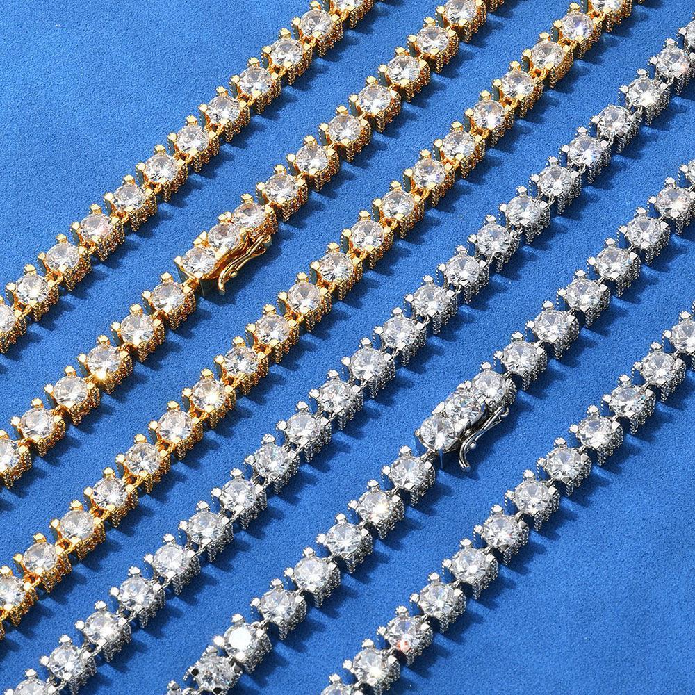 6mm Moissanite Tennis Chain – Custom S925 Sterling Silver Iced-Out Hip Hop Men’s Luxury Streetwear Necklace - CaratixJewelry