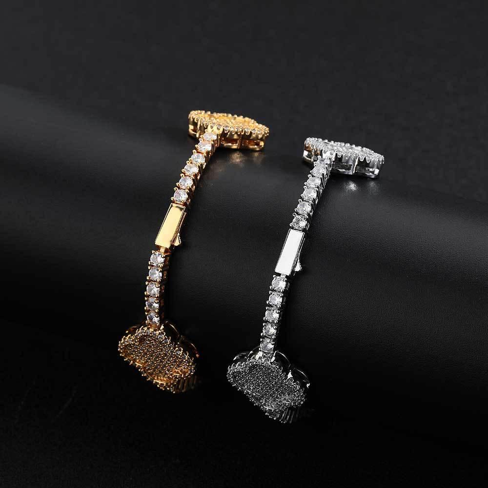 Iced Out Tennis Chain Zircon Bracelet with Spring Clasp for Men | Caratix Jewelry - CaratixJewelry