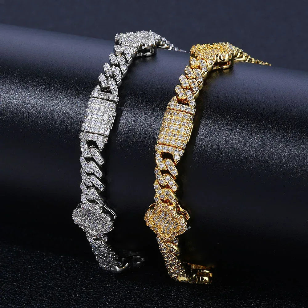 6mm Iced Out Cuban Chain Zircon Rapper Hip Hop Bracelet for Men | Caratix Jewelry - CaratixJewelry