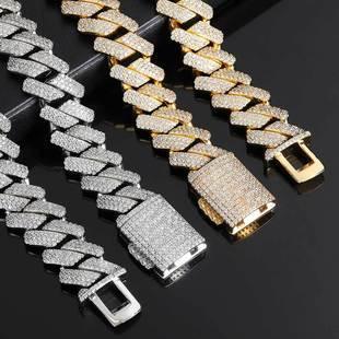 12mm Gold Plated Zircon Cuban Link Bracelet Caratix Jewelry - CaratixJewelry