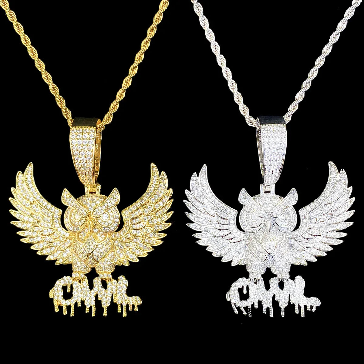 Vintage Eagle Spirit Pendant | Men's Retro Punk Necklace | Distressed Real Copper Hawk Charm - CaratixJewelry