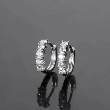 Five-Stone Micro-Pave Zircon Earrings with 18K Gold Plating for Men | Trendy Hip Hop Jewelry | Caratix Jewelry - CaratixJewelry