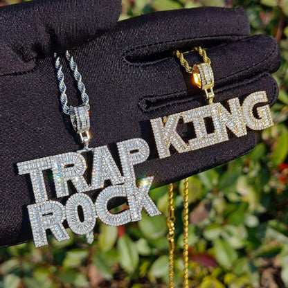 Mini T-Bar Letter Pendant | Iced Out CZ DIY Initial Hip Hop Fashion Necklace - CaratixJewelry