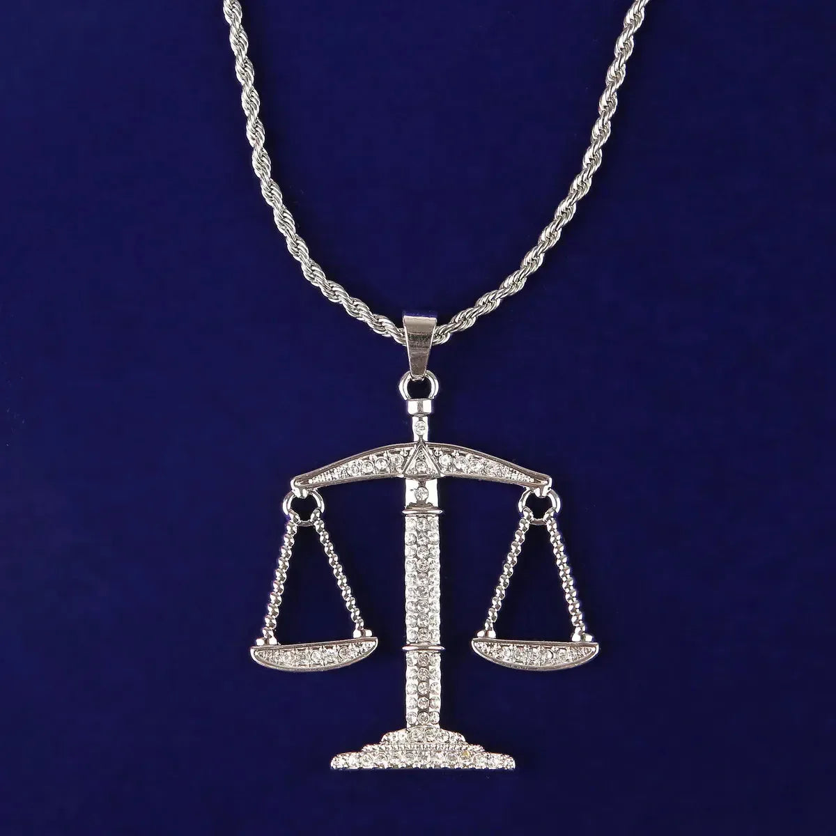 Men's Scales of Justice Necklace | Premium Copper CZ Libra Jewelry Caratix - CaratixJewelry