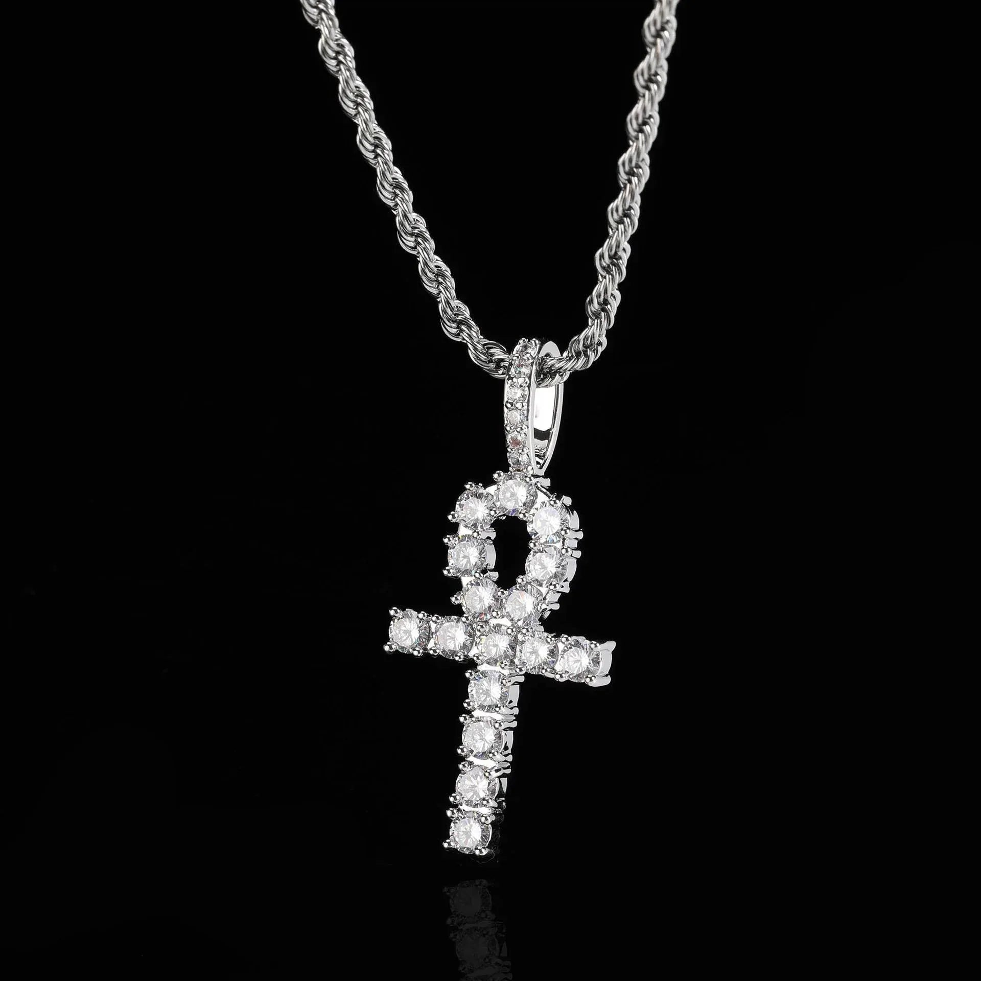 Custom Full Cross Pendant Necklace with Zircon Stones for Men | Caratix Jewelry - CaratixJewelry
