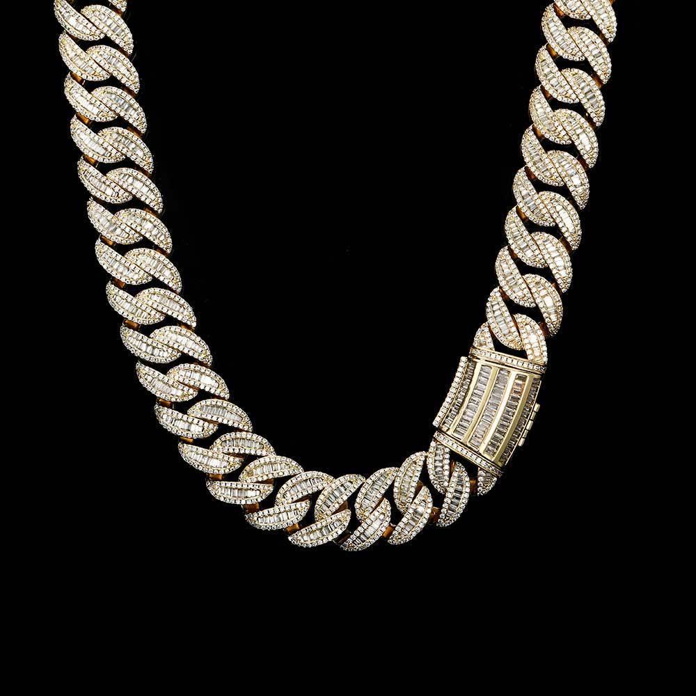 Miami Link Cuban Necklace T-Shape Zircon Hip Hop Jewelry - CaratixJewelry